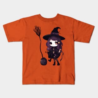 Witchcraft horror anime characters Chibi style +Halloween horror Kids T-Shirt